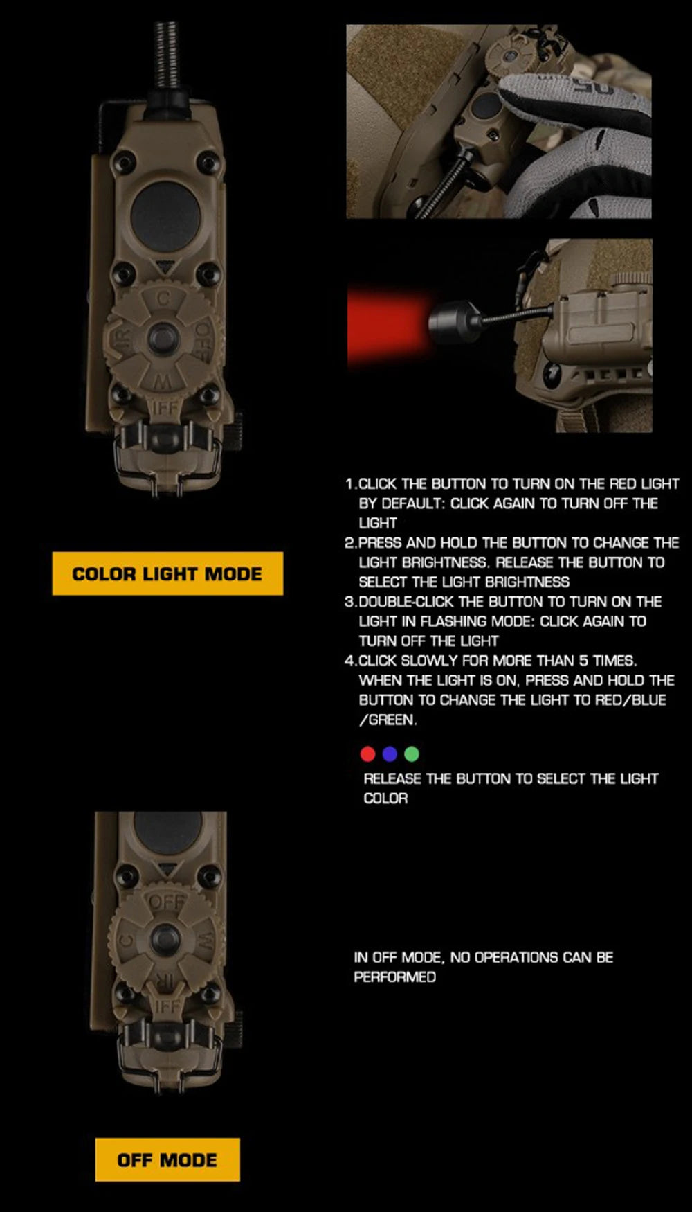 Sidewinder Low VisibilityTactical Helmet Lamp